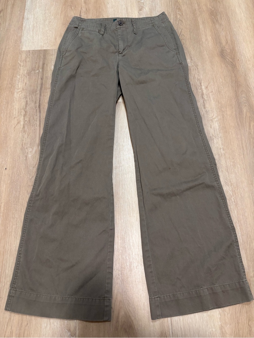 Lauren Ralph Lauren Women Wide-Leg Chino Pants in Olive size 4